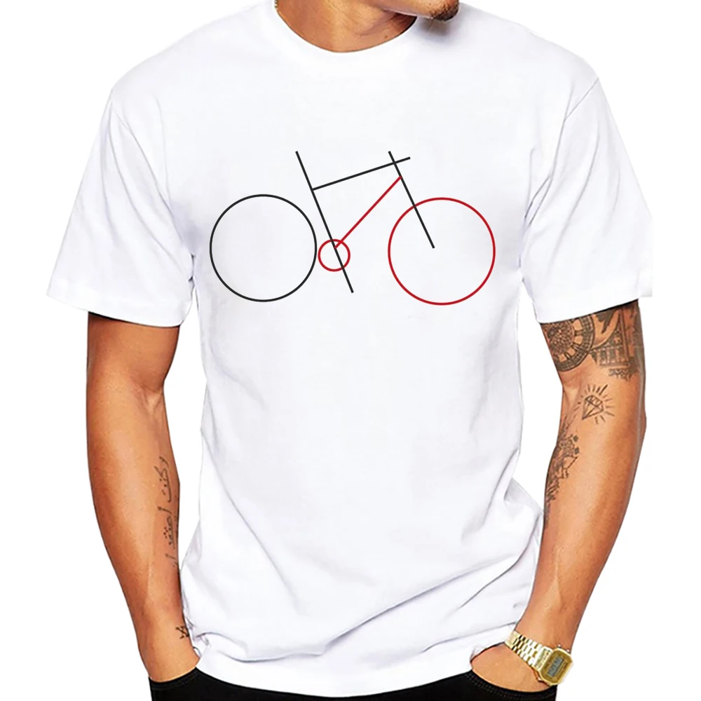 Strange and Simple Bike and Cycle Tshirts Fixed Gear Bicycle Cyclist T-Shirt Men Road Bike Cycling Sport White Casual Boy Tees