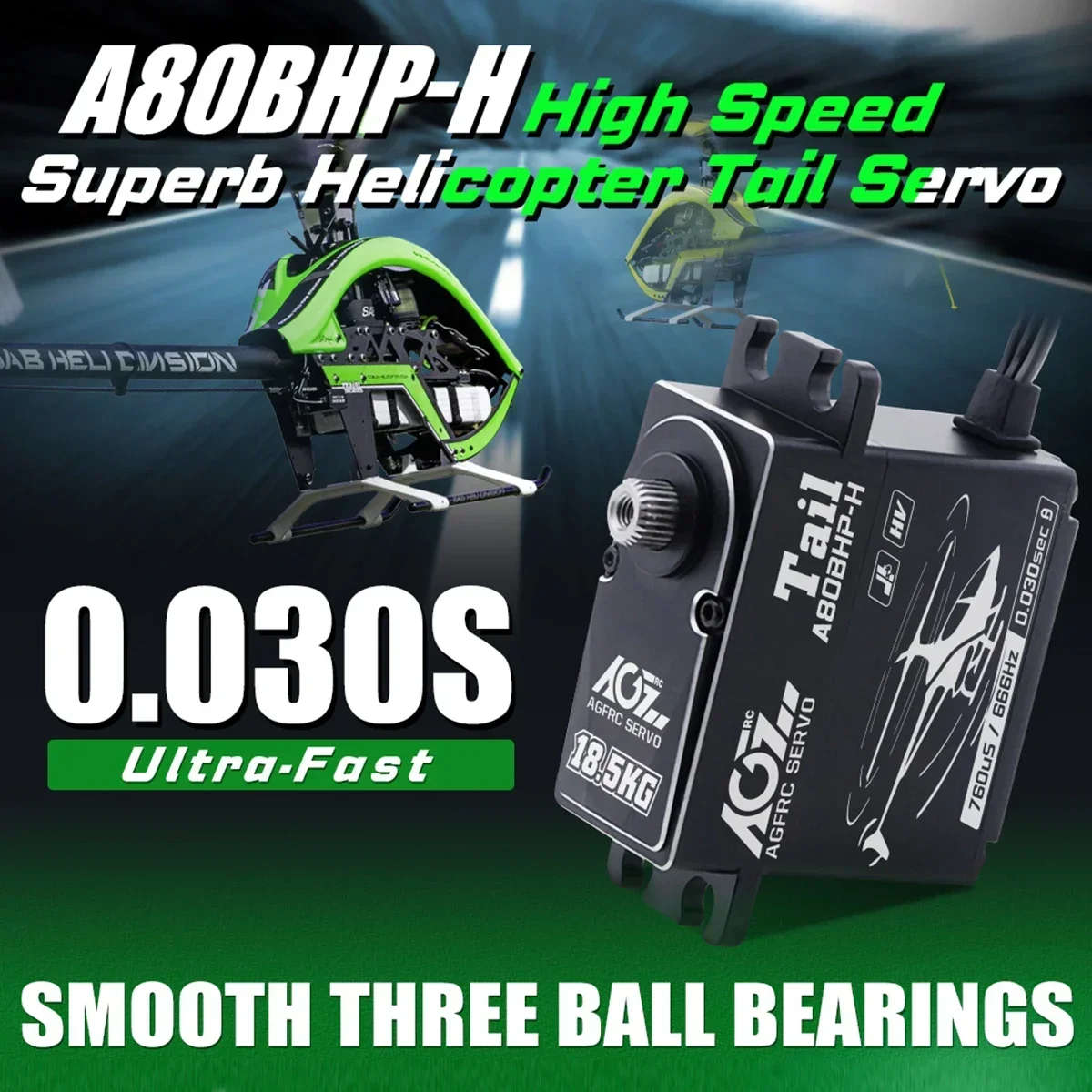 

AGFRC A80BHP-H Tail 18.5KG A80BHX-H Cyclic 30KG HV Fast Speed Brushless Helicopter Servo Motor For 450-800 Class RC Helicopters