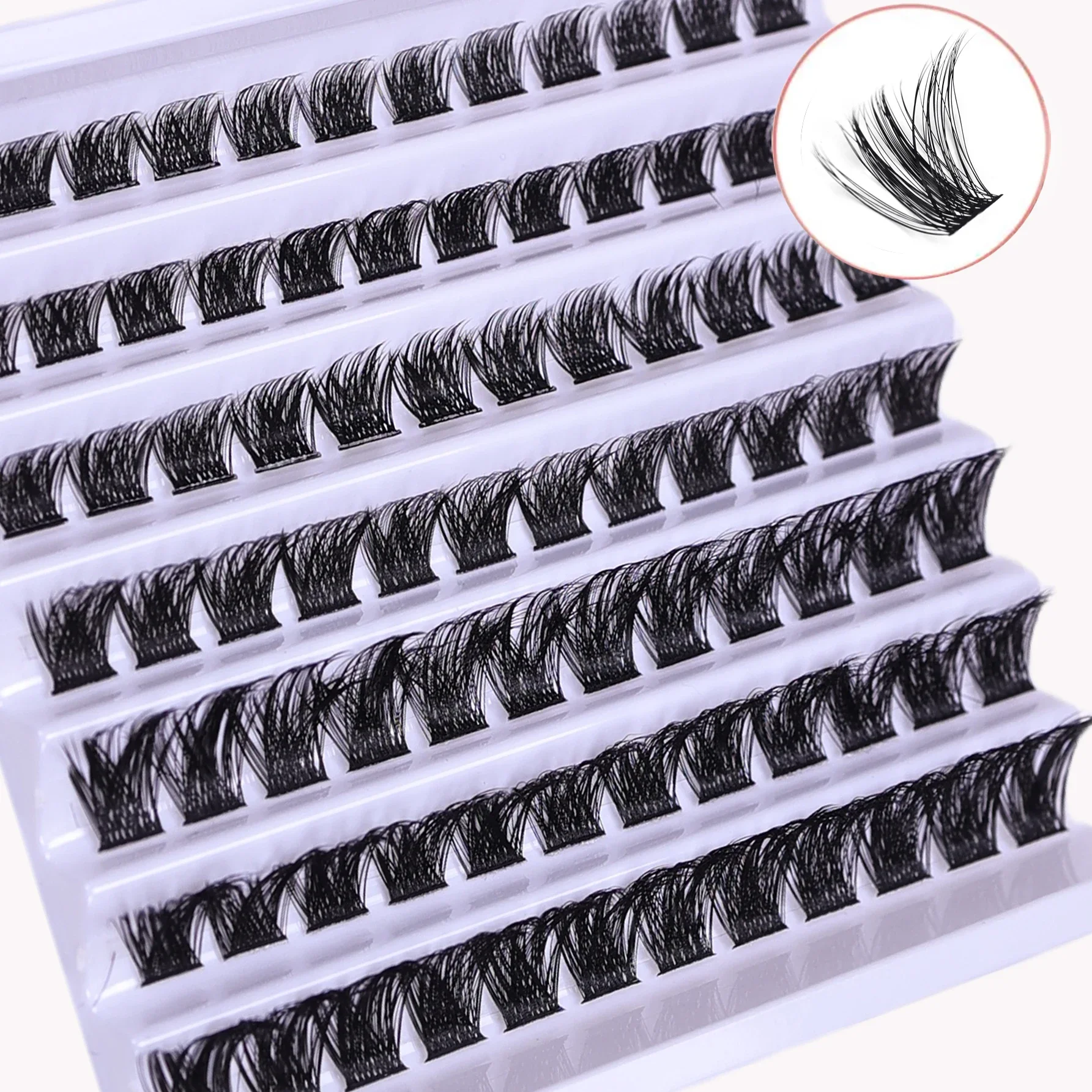 Lash Clusters 84pcs Cluster Lashes 8-16mm Wispy ขนตาธรรมชาติดู Lashes D Curl Fluffy Cluster Lash DIY ขนตา