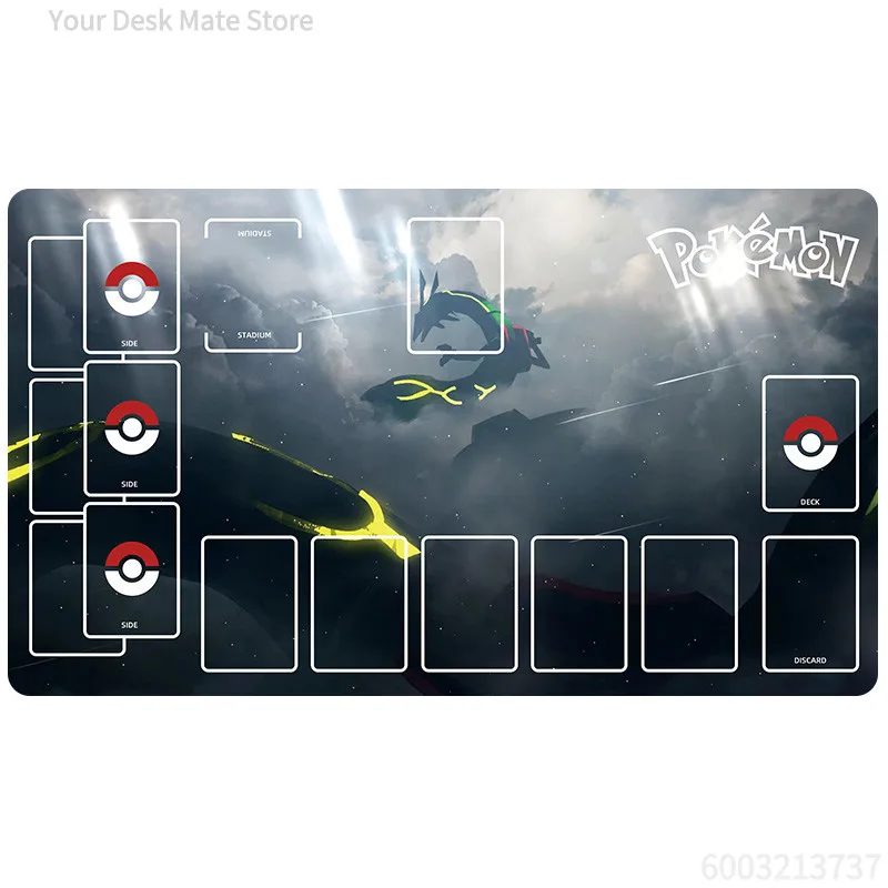 Pokemon TCG Playmat Eevee Pikachu Rayquaza Pixel Art Card Game Mat Large Mousepad Desk Pad Non-Slip Rubber Anime Gamer Gift