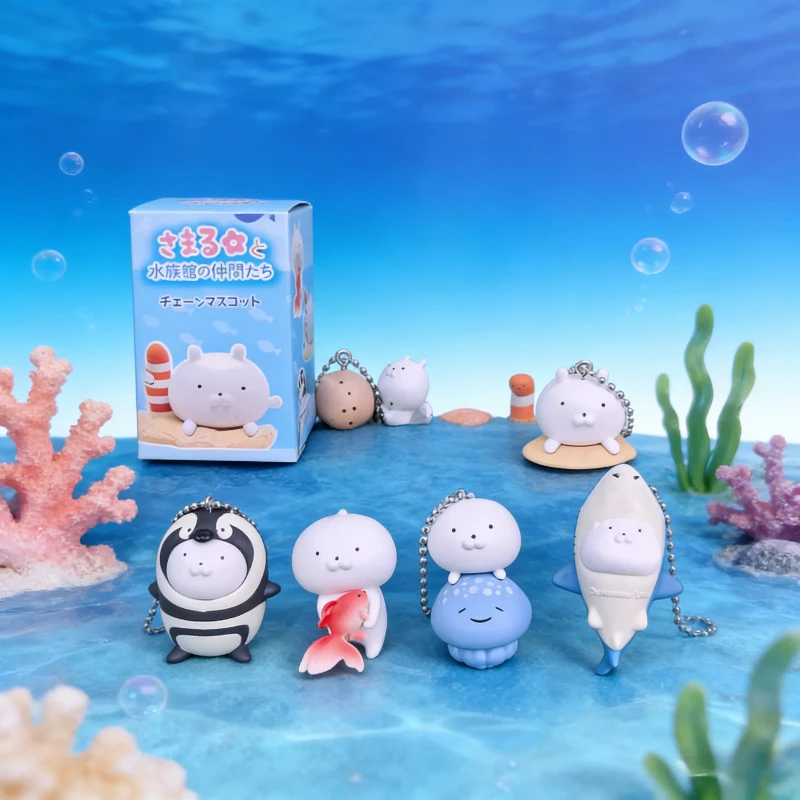 

New Rabbit And Ocean Partner Aquarium Limited Edition Blind Box Sea Elf Penguin Action Figure Keychain Bag Pendant Unique Souven