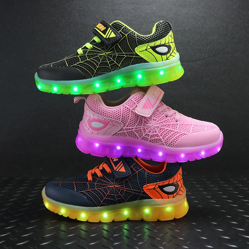 Children Luminous Glowing Sneakers Gold Pink Led Light Roller Skate Shoes New Fashion Kids Girls USB Charging Shoes Boys