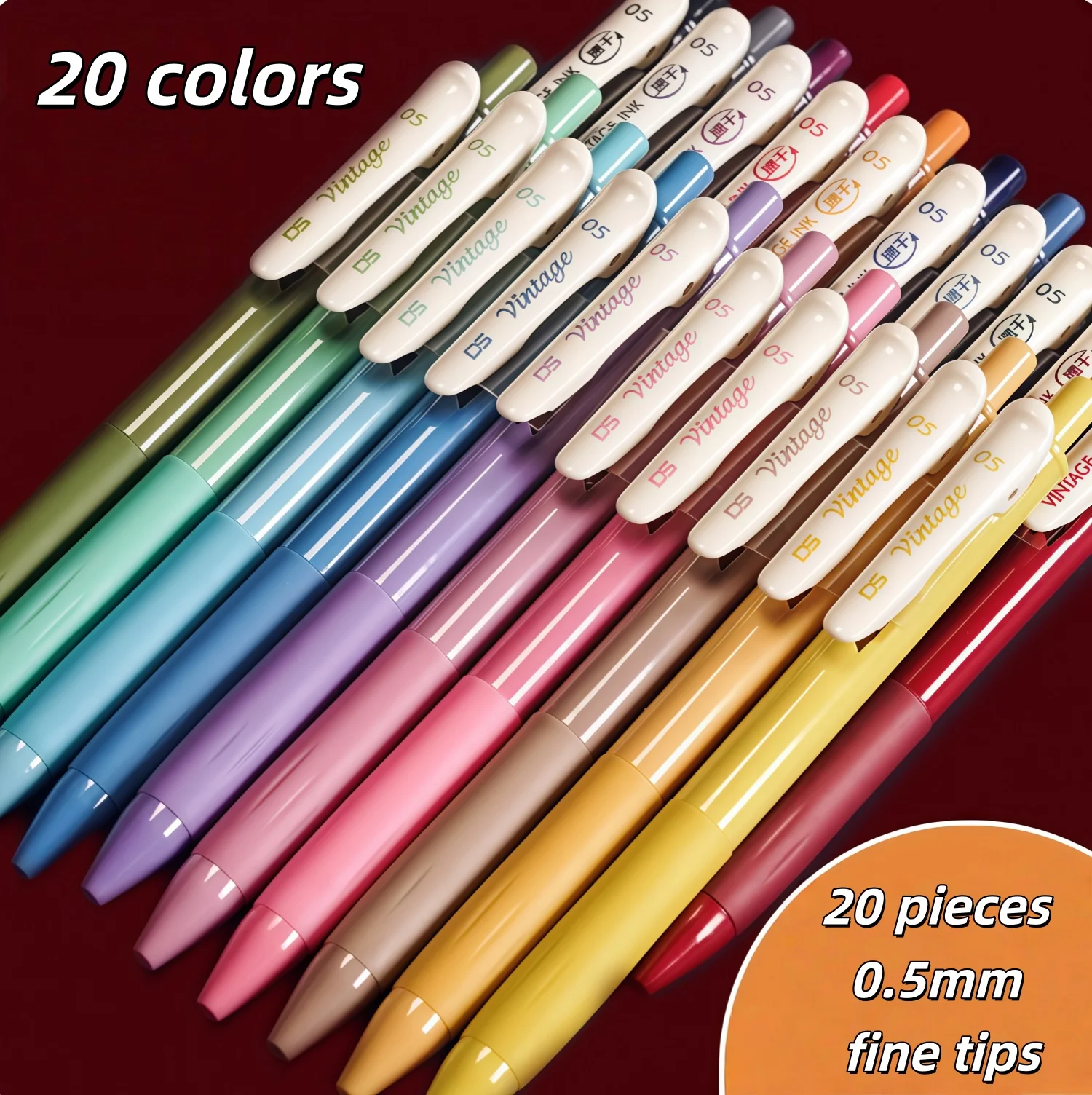 

20 Colorful Gel Pens Set, 24 Highlighters, Suitable for Drawing, Doodling, Highlighting Key Notes, Journaling, Writing Smoothly Without Smudging, Quick-Drying, Suitable as a Gift Pen