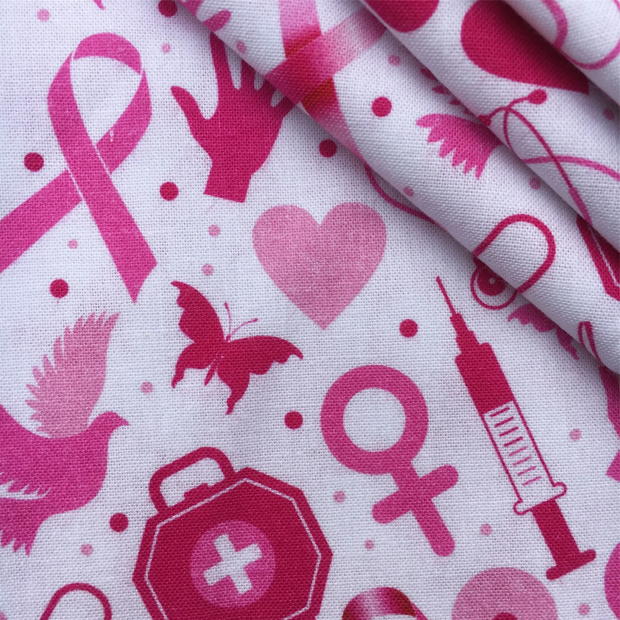 50*145cm  Awareness Breast Cancer Free Ship Cotton Fabrics By The Meter Fabrics For Sewing Cloth Dress DIY Crafts Home Textile