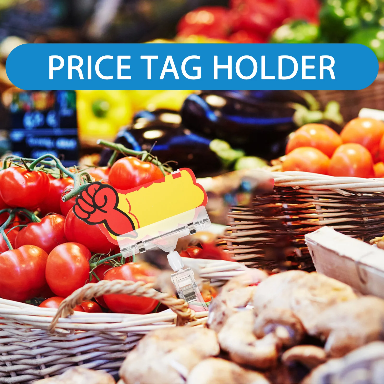 Rotating Price Folder Tag Holder Card Stand Double Head Clip Desktop Decoration Food Labels