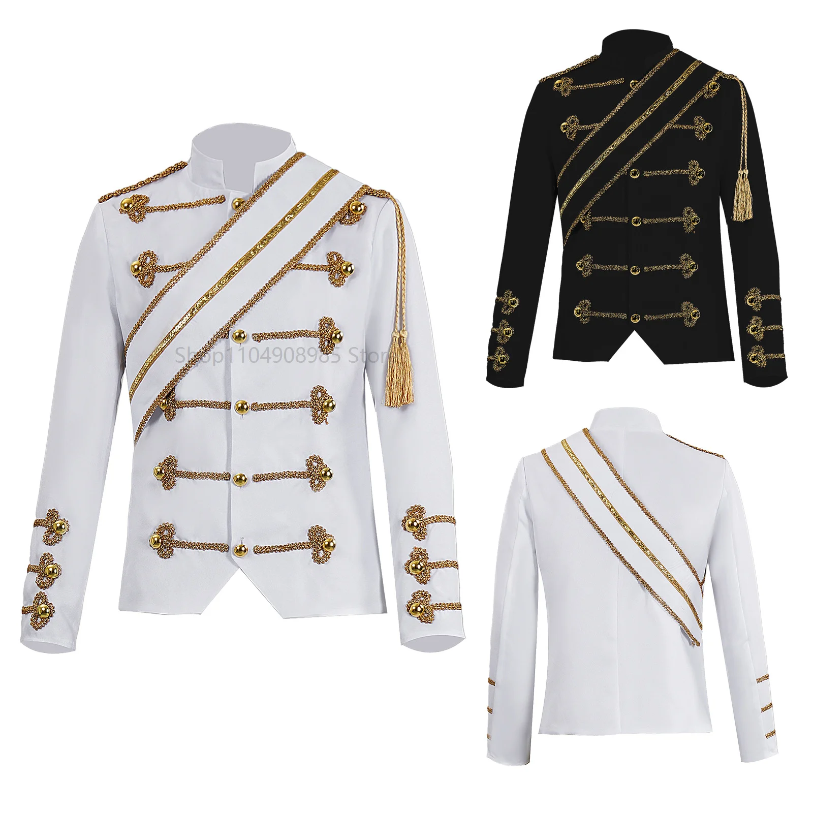 

Sequined European court-style medieval retro jacket,stylist's men's wear,nightclub DJ gold-inlaid performance costume