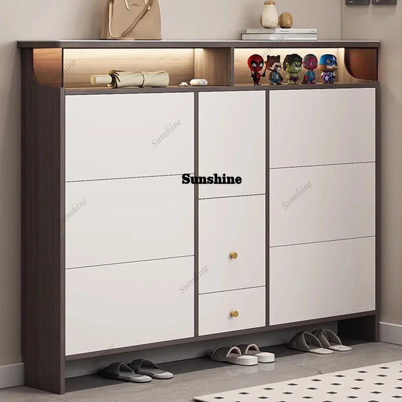 

Slippers Organizer Shoe Cabinet Storage Mobile Display Living Room Wooden Shoe Shelf Luxury Archivadores Entrance Furniture FT