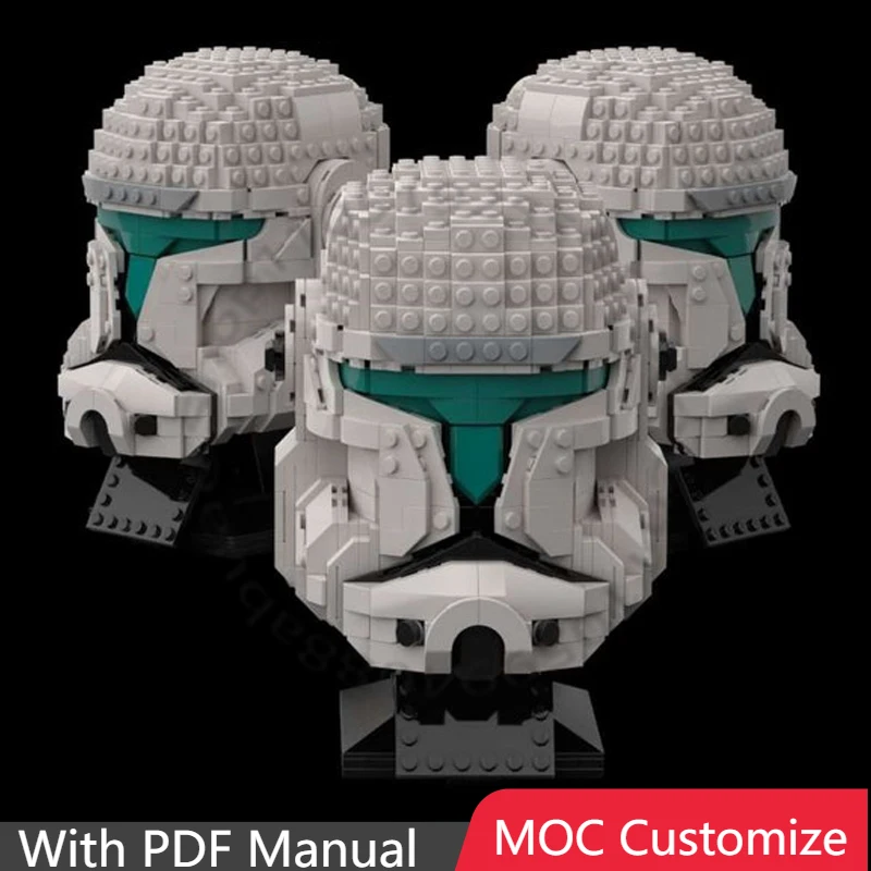 

832 PCS Armor Helmet Bricks Helmet commando MOC Customize Modular Building Block Simple Brick Popular DIY Boys Toy Birthday Gift