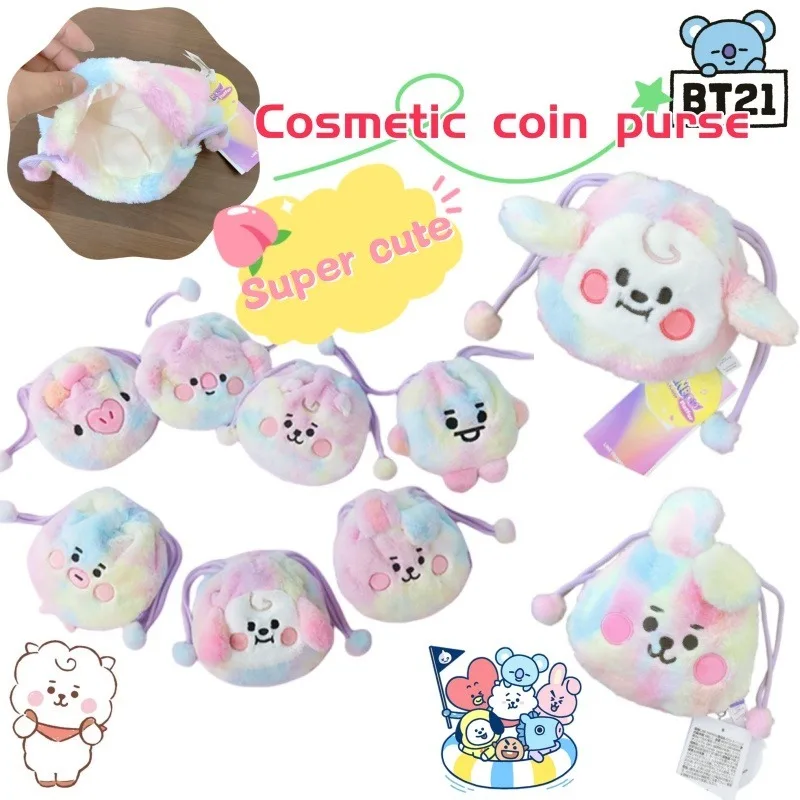 

Плюшевая сумка-кошелек BT21 BTS Koya Chimmy Cooky в стиле аниме для девочек, модная, милая, кавайная, для хранения монет и косметики, праздничный подарок, мерч