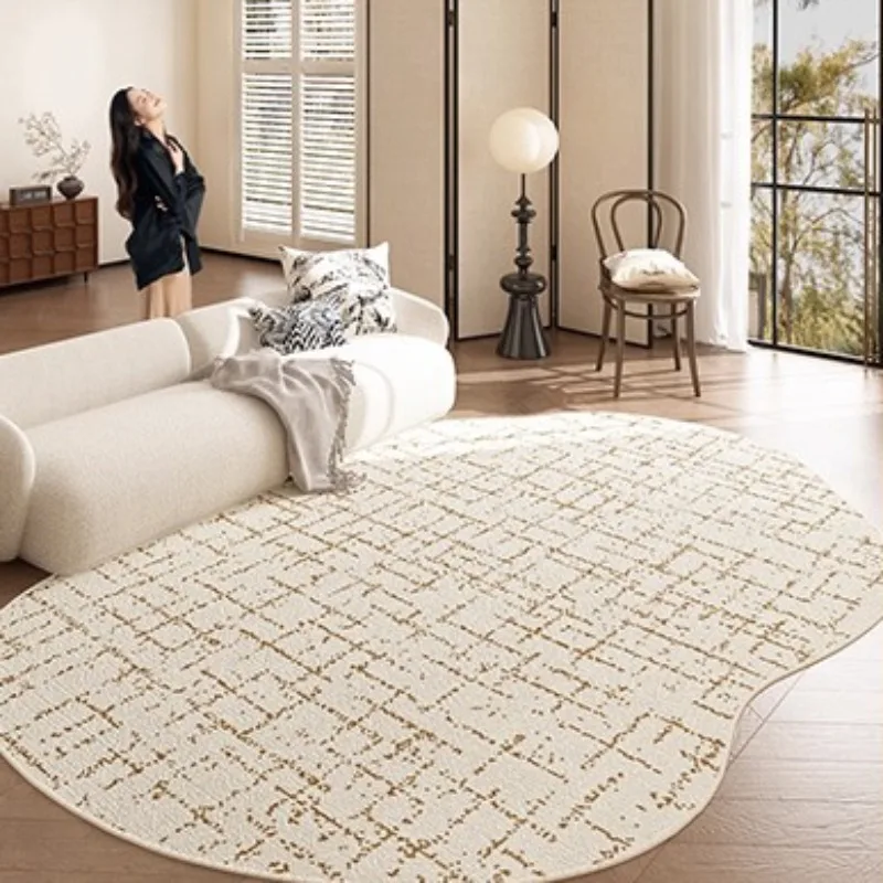 

Special-shaped Living Room Carpet Cream Style Large Area Bedroom Fluffy Rug Light Luxury Creative Decoration Coffee Table Mat 러그