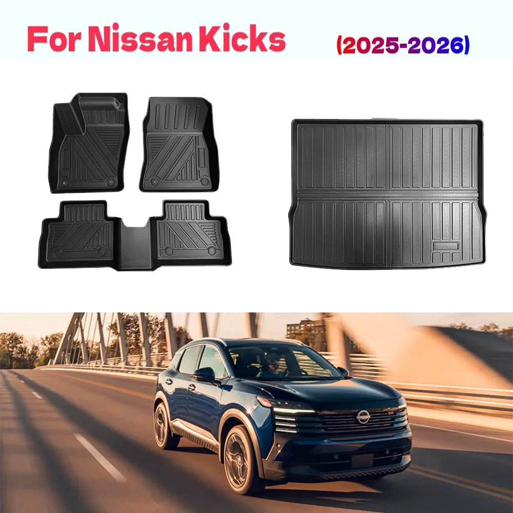 

Floor Mats Custom for Nissan Kicks 2025 2026 SV/SR (Not for S) TPE Rubber Floor Liners Trunk Mat for Kicks Accessories