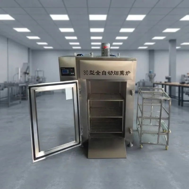 Gas Powered Meat Smoker Oven Automatic Catfish Chicken Sausage Smokehouse Commercial Food Processing Sale Support Custom