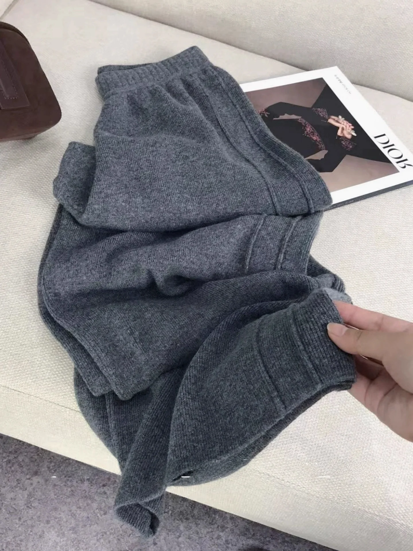 Ele confortable drapé pantalons décontractés femmes jambe droite Faionable minceur automne hiver trajet amical pantalon