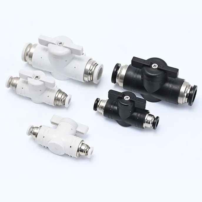 5PCS Pneumatic Quick Connector Hand Valve BUC Trachea Switch Valve HVFF Manual Valve Right Angle BUL Reducing Diameter BUG/HVFG