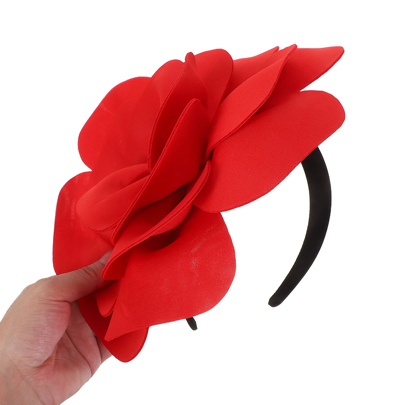 

Large Flower Fascinators Hat Floral Headband Imitation Pearl Bridal Wedding Tea Party Statement Big Flower Decorative Headwear