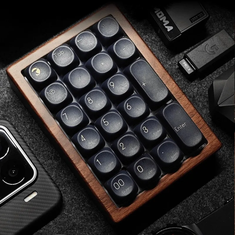 MR22 Walnut Wood Mechanical Keypad Custom Wireless Bluetooth Hot-swap Full-color RGB Ergonomic Design Small Keyboard for Gift