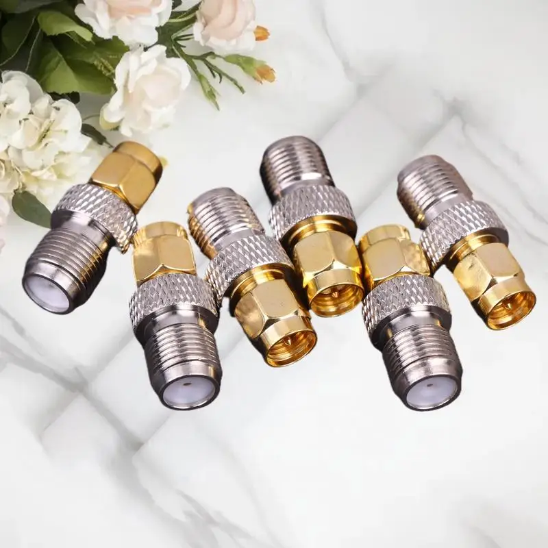 2Pcs SMA Male To F Female Copper RF Adapter SMAJ FK Inner Needle External Thread RF Conversion Head