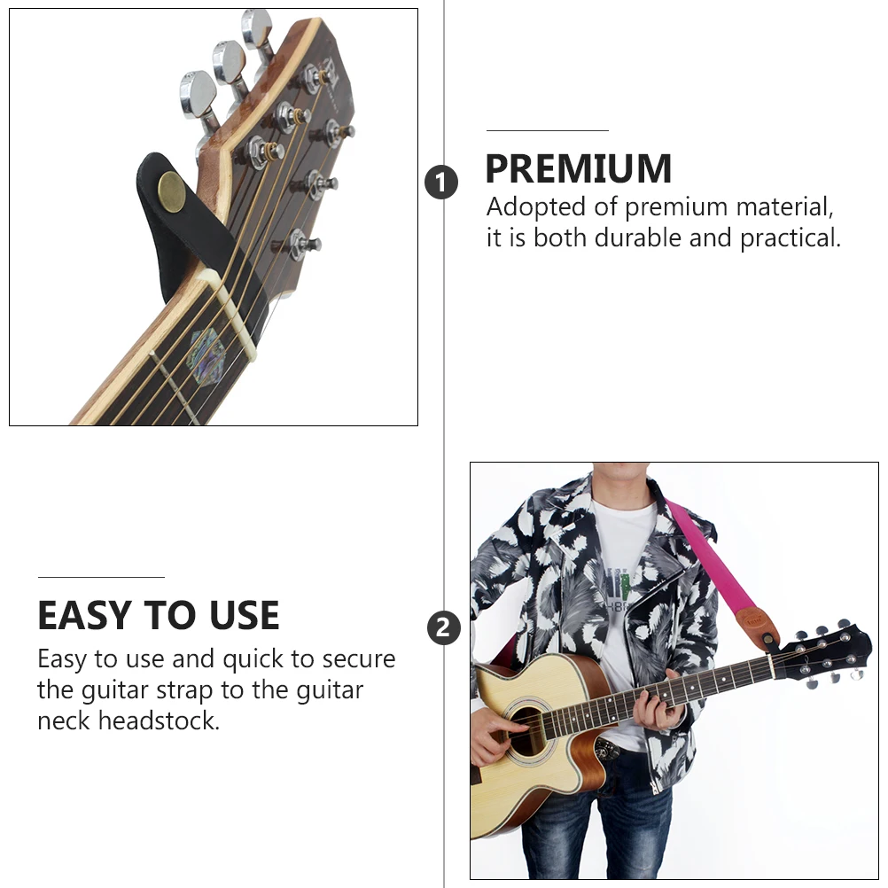 

Guitar Headstock Strap Lock Tie Button Black Durable Practical Easy Install St Guitars Replacement Broken Old Neck Strap