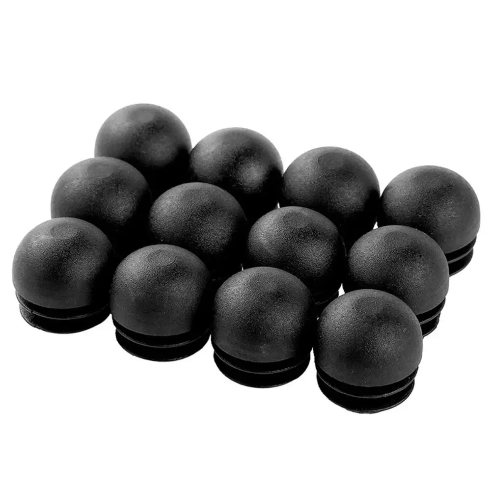 12 Pcs Plastic Furniture Round Pipe Plug Black Cushion Foot Cover Non-Slip Foot Pad Furniture Feet Plug