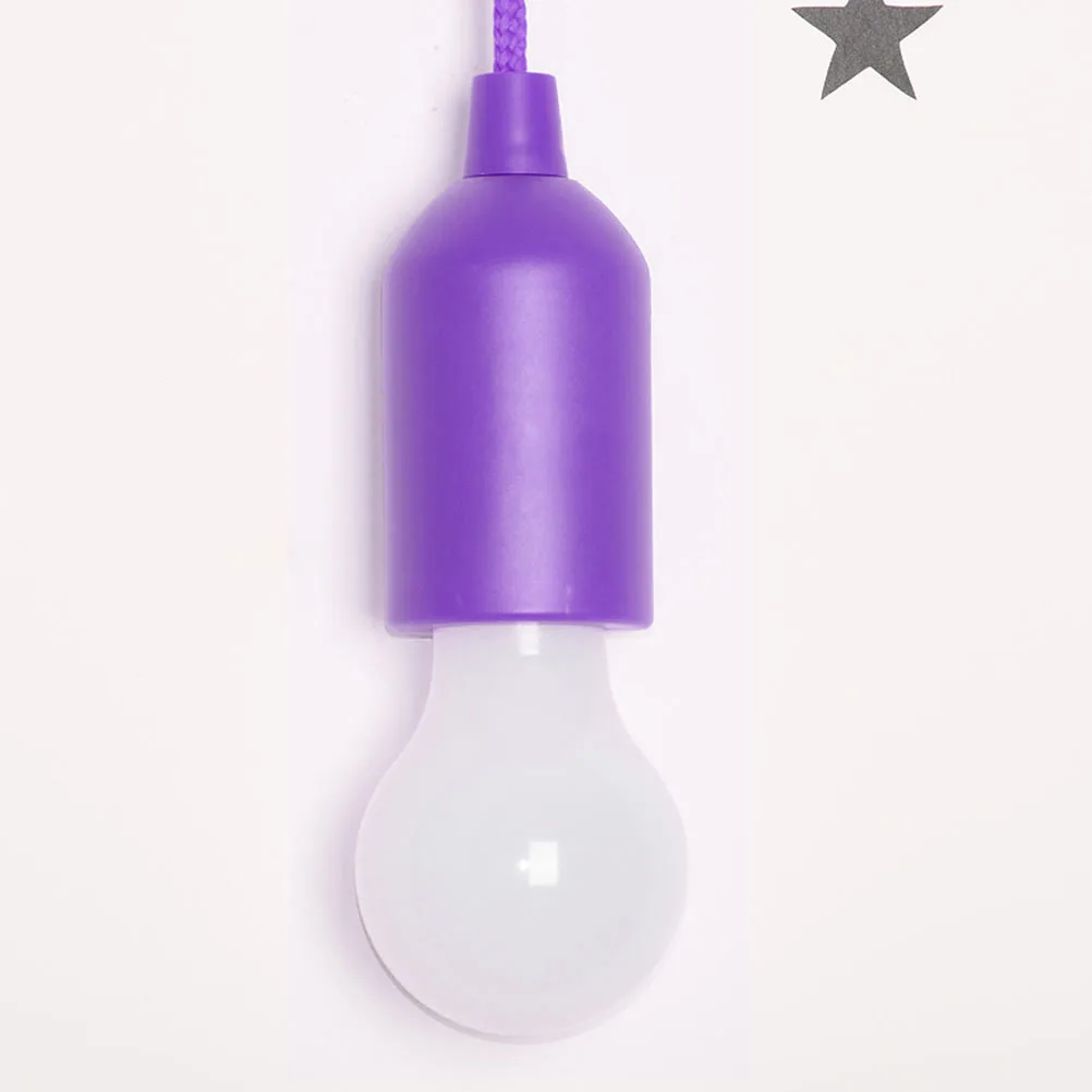 

6Pcs Hanging LED Pull Cord Light Durable Plastic Portable Camping Garden Patio Tent Lantern Multi Color Operated LED