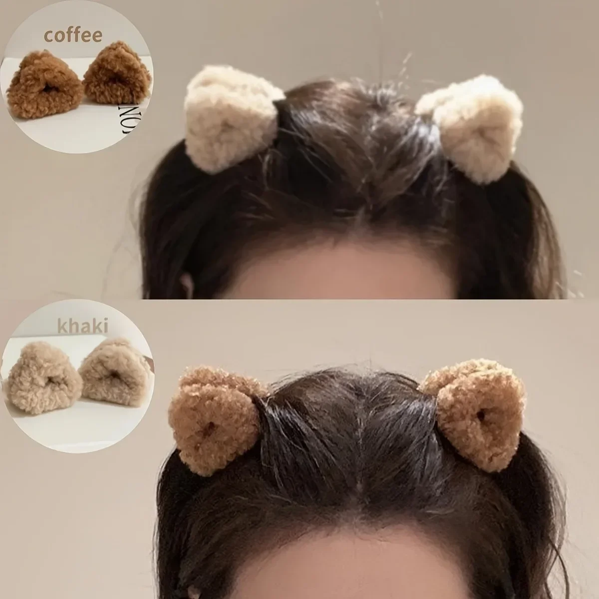 4pcs Cute and Playful Plush Cat's Ears Steamed Cat-ear Shaped Bread Lady Children's Side Hairpin Small Fashion Bangs Hair Clip