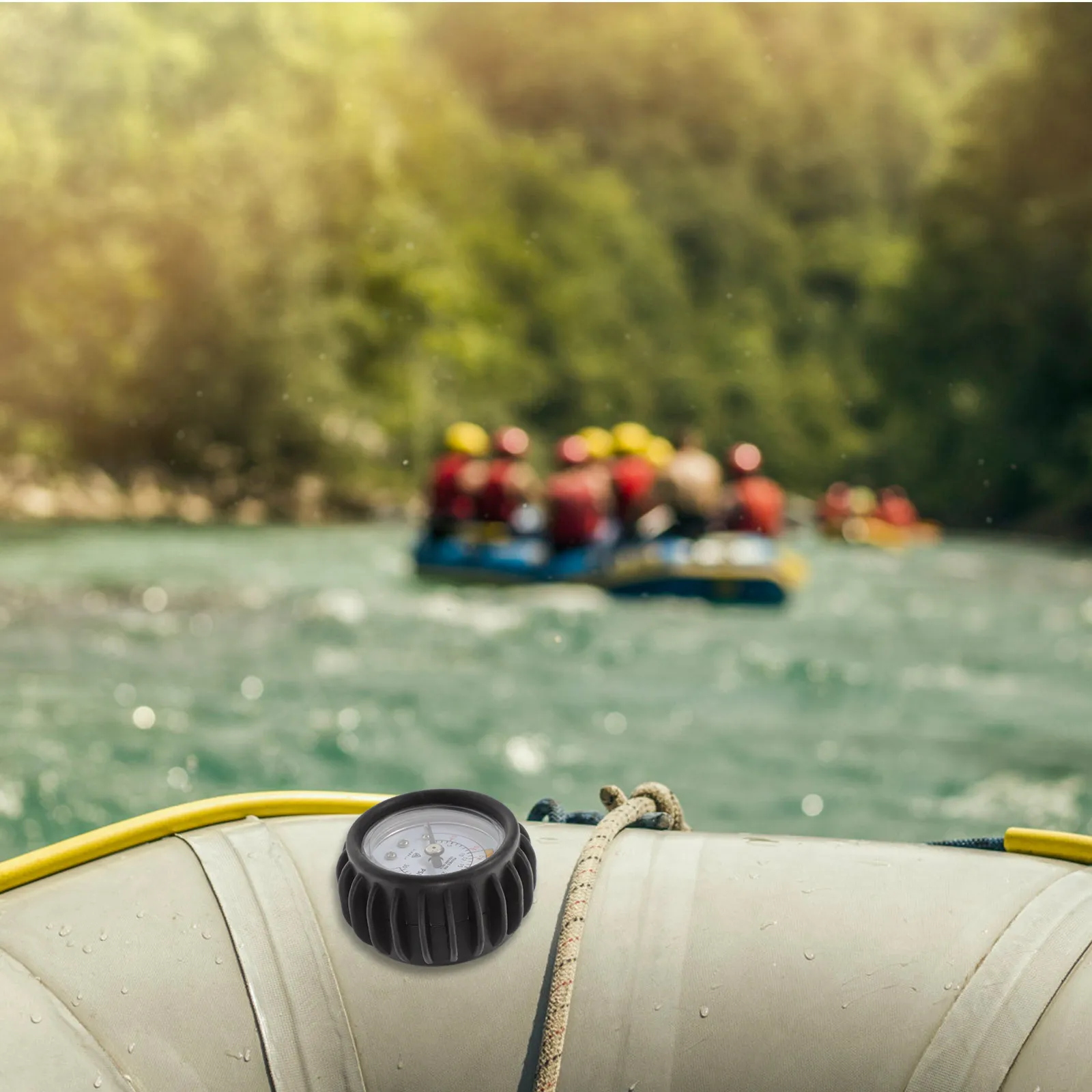 

25psi Pressure Gauge Thermometer for Inflatable Boat Kayak Rubber Armor Long Hose Adapter for Pump Hose Air Pressure