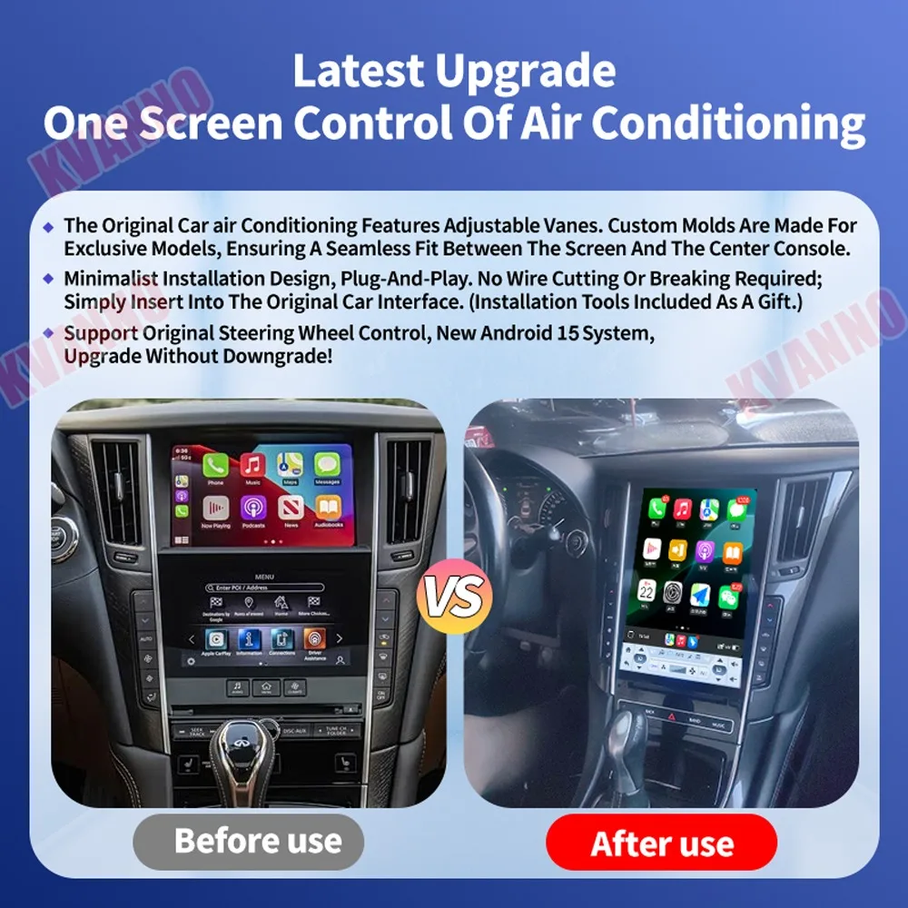 2026 New Car Radio For Infiniti Q50 Q50L Q50S Q60 2015-2022 Multimedia Video Player Carplay Android15 Auto BT DSP GPS Navigation