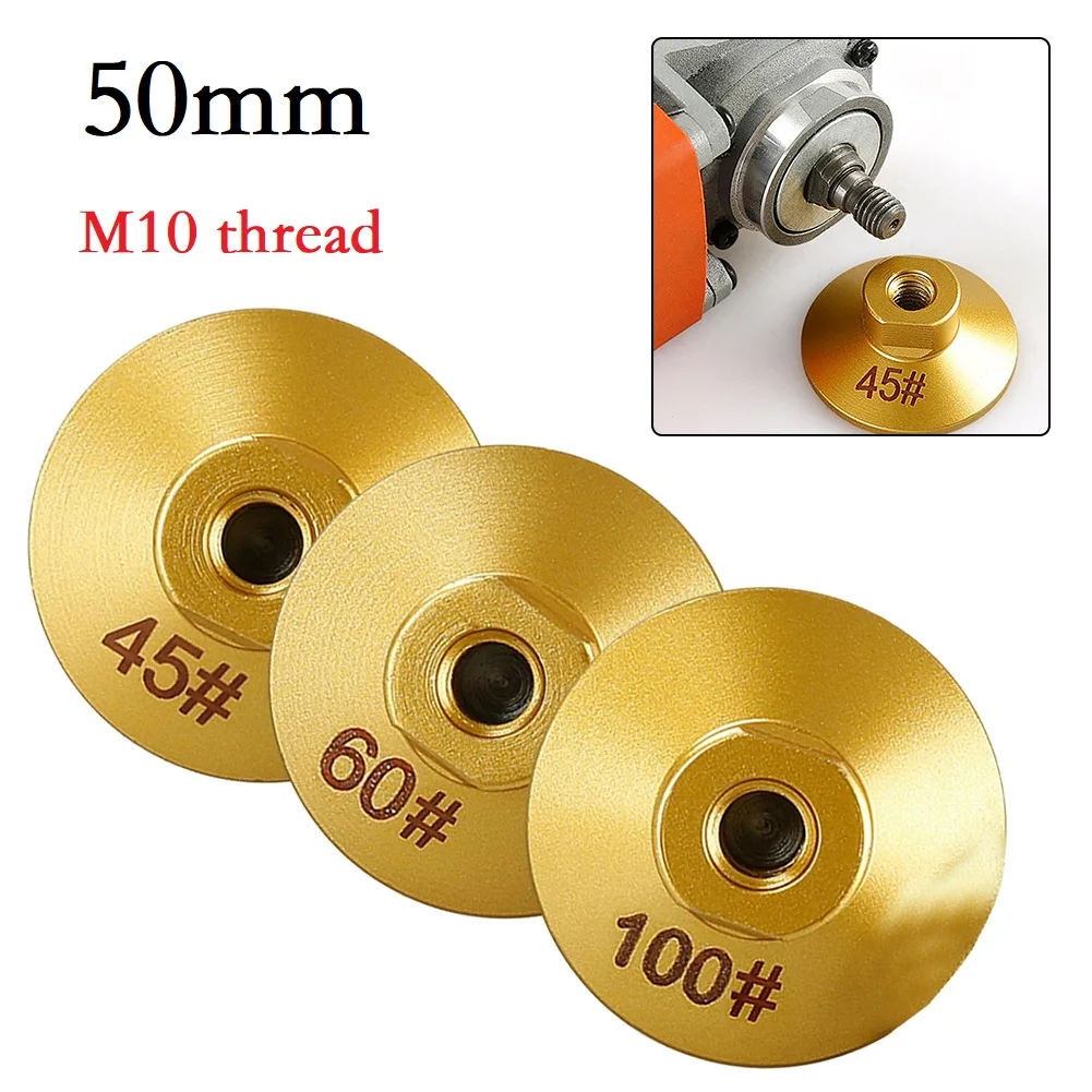 

2inch 50mm Brazed Flat Grinding Head Abrasive Sanding Tools M10 Thread For Stone Marble Quartz Granite Polishing