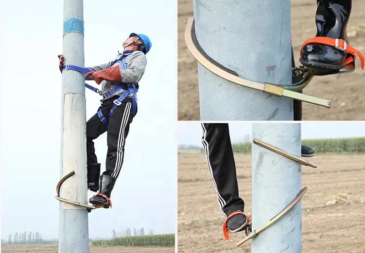 Concrete Pole Climbing Gear, Adjustable Foot Buckle, Safety Harness, Lineman Equipment, 2 in 1 Climbing Kit