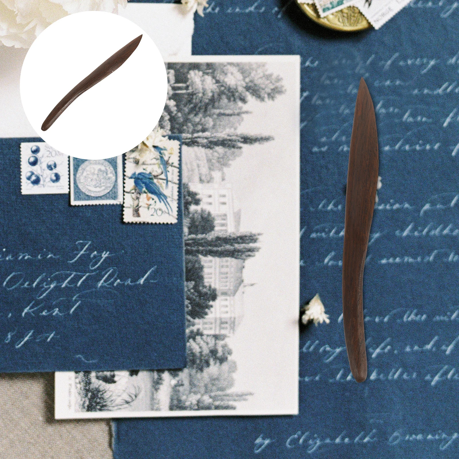 خشب الأبنوس رسالة النمط الصيني الة قطع الورق المحمولة فتاحة المغلف مقاومة للاهتراء مكتب البريد المنزلي #1