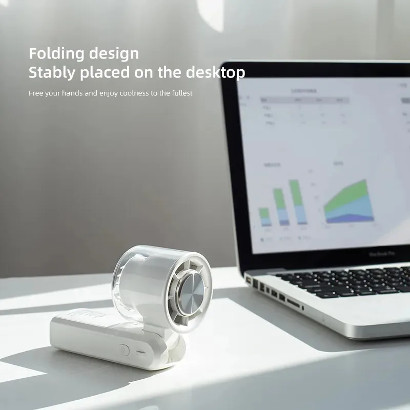 مروحة تبريد هواء كهربائية صغيرة محمولة قابلة لإعادة الشحن، سهلة الاستخدام، قوية، ستبليس، بطارية USB، مراوح محمولة باليد، ضغط بارد
