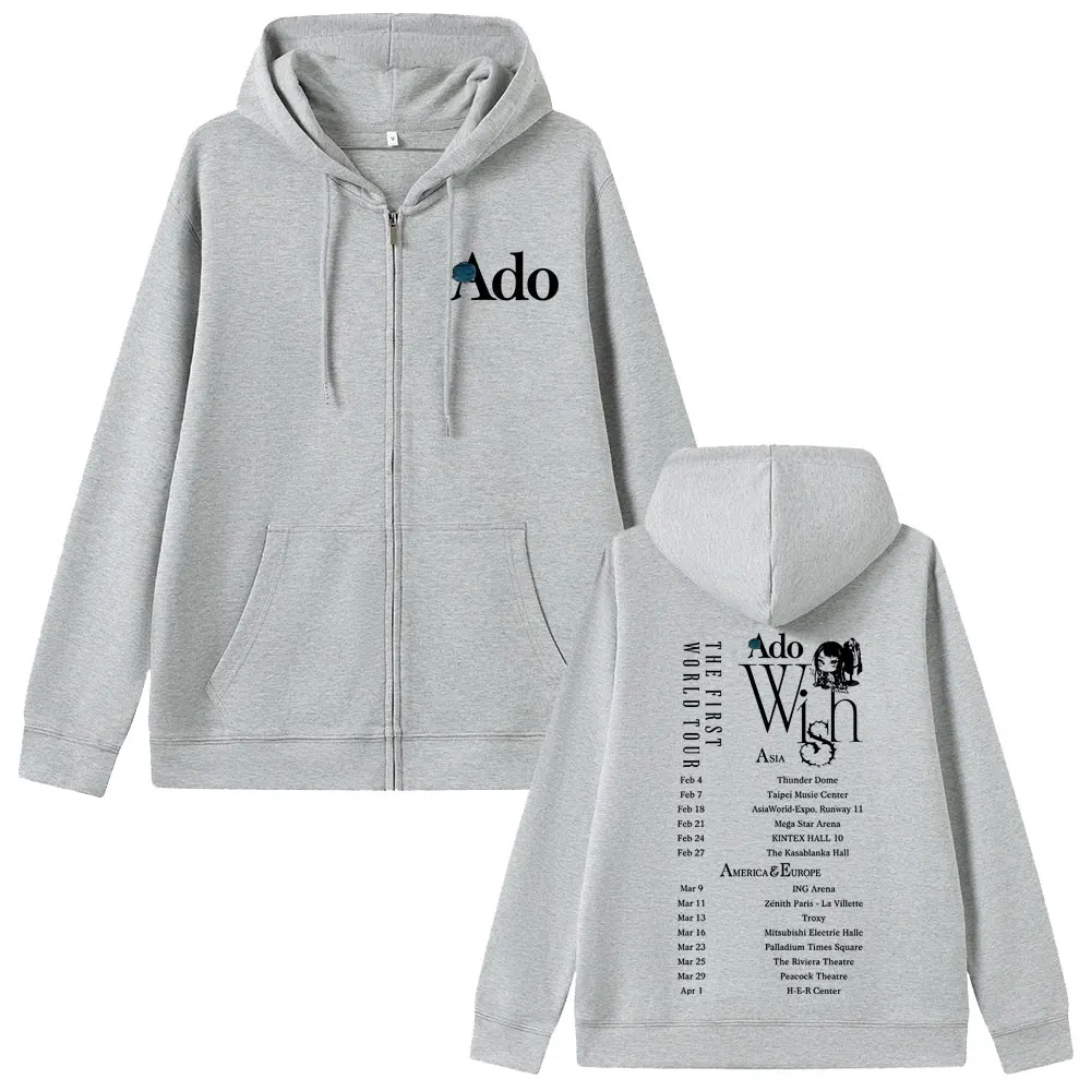 Hot Sale Ado World Tour 2025 Hibana Zipper Hoodie Men Women Fashion Japanese Style Zip Up Jacket Unisex Vintage Casual Hoodies