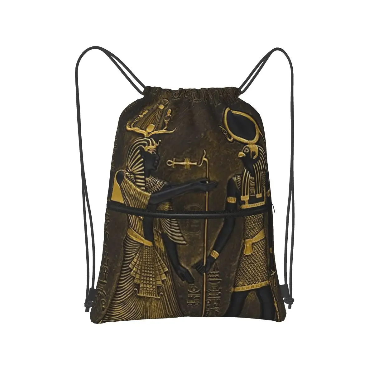 

Ancient Egypt God Horus And Anubis Egyptian Pharaoh Backpacks Portable Drawstring Bags Shoes Bag Book Bags for Travel School