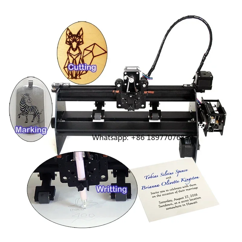 Desktop A0 Mini DIY Roller Type Belt Pulley Pen Drawing Machine for Lettering Plotter Wood Router Offline WiFi