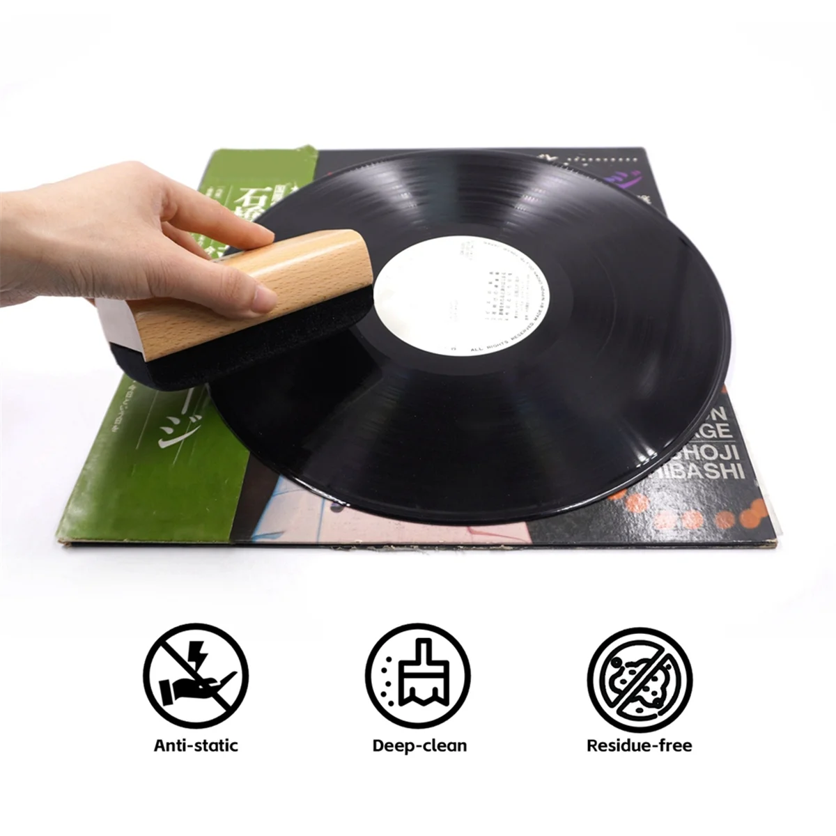 

A002 Hot Selling Vinyl Record Cleaning Brush Turntable Sponge Cleaner for CD Dust Removal and Noise Reduction