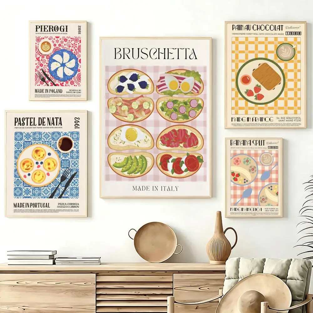 Gourmet R-Retro Japanese Korean traditional foodS Poster Self-Adhesive Stylish Art Print Poster Wall Home Decor