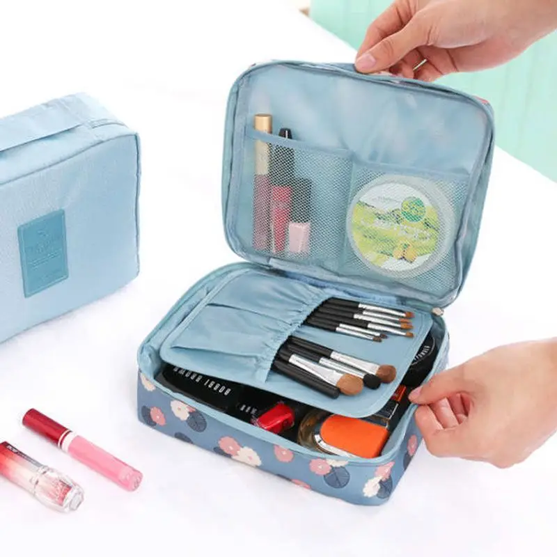 Borsa per il trucco da viaggio portatile impermeabile Multi scomparto multifunzionale Cosmetic Make Up Organizer da toilette per donne e ragazze