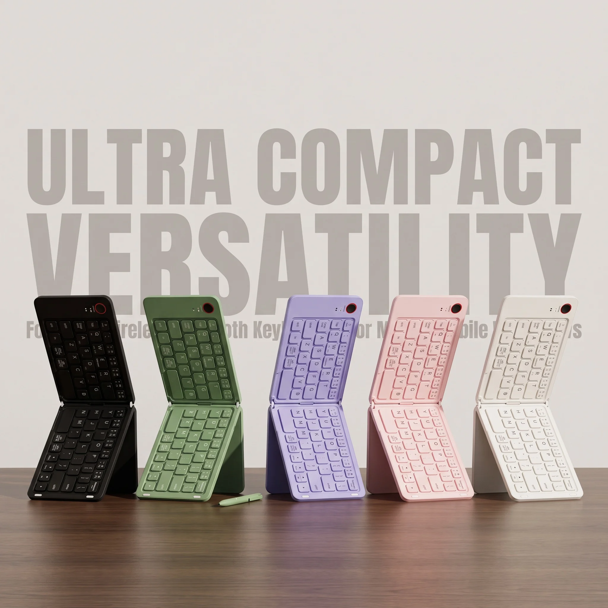 Mini Foldable Wireless Keyboard Slim Portable Bluetooth Keyboard Rechargeable Folding Keyboard for IOS Windows Android