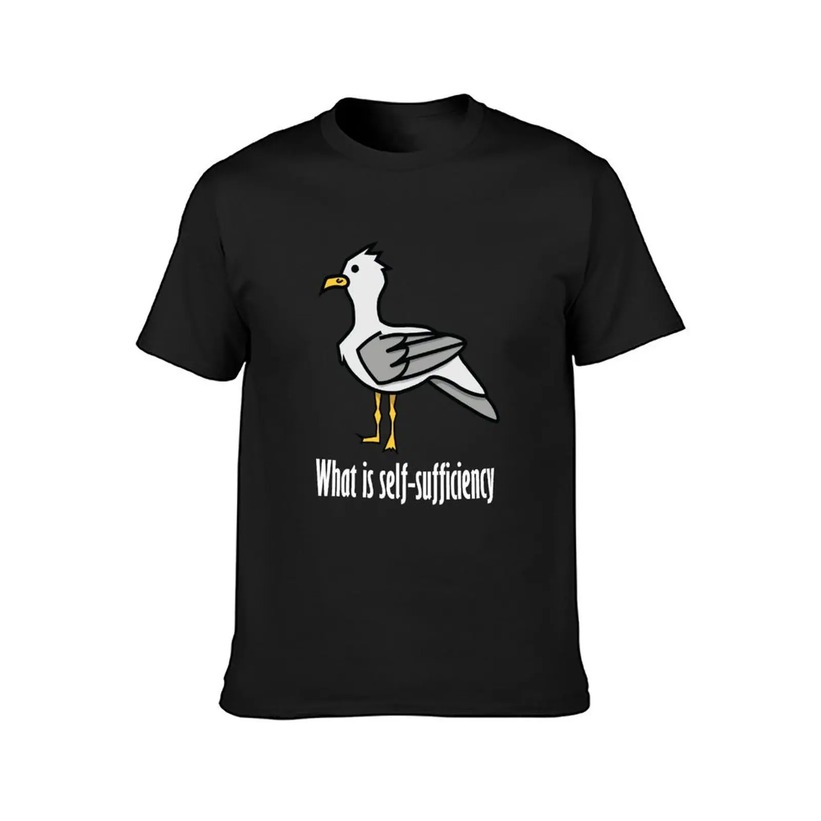 Seagull - What Is Self-Sufficiency T-Shirt summer clothes anime clothes plain Short sleeve tee men