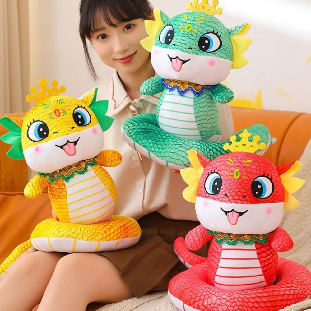 Big Eyes Snake Year Plush Toy Chinese Style The God of Wealth Wealth Snake Year Mascot Toy Soft PP Cotton