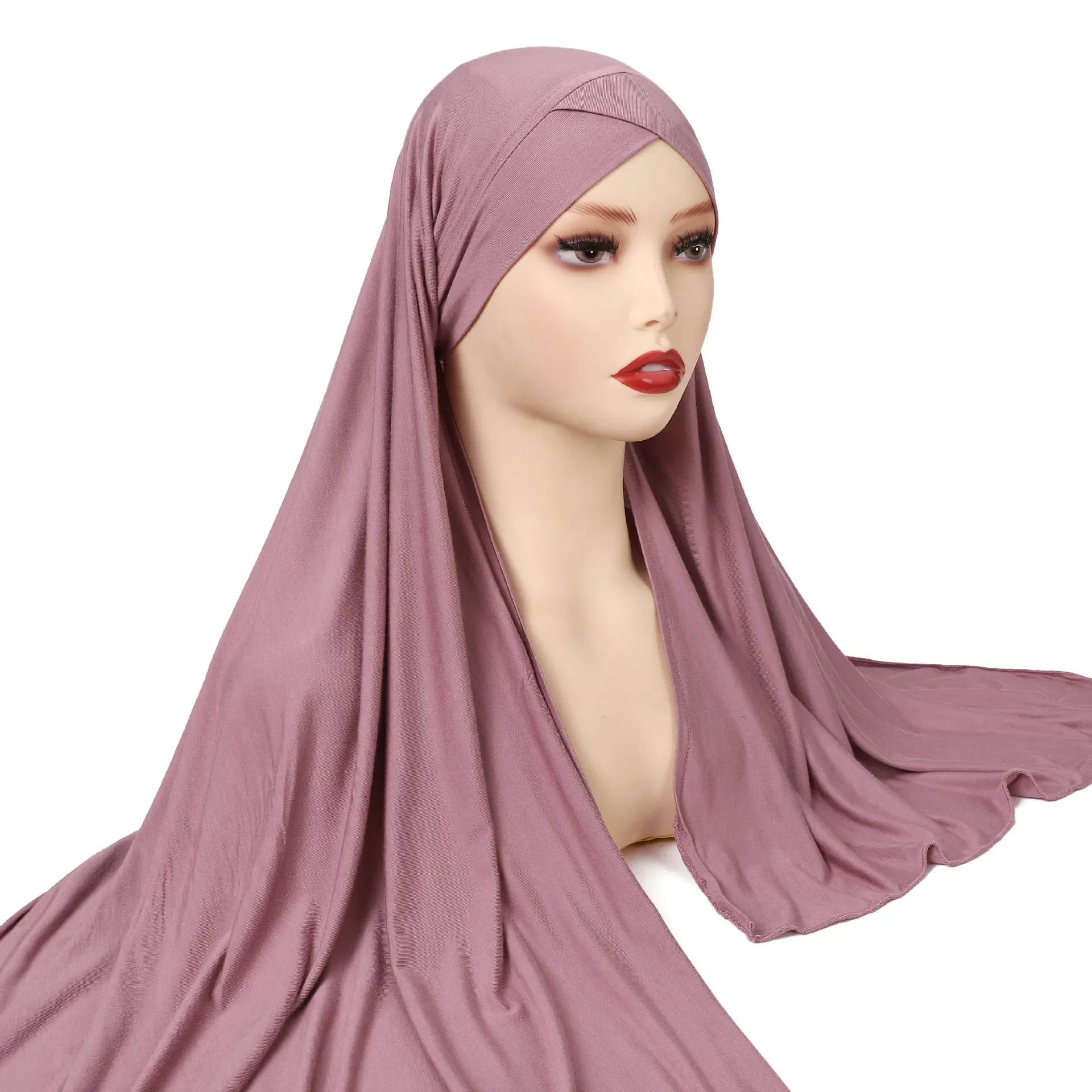 

Forehead Cross Strap Convenience Scarf Modal Solid Color Long Scarves for Women Shawl Hat Muslim Hijab Head Wrap Bandanas Turban