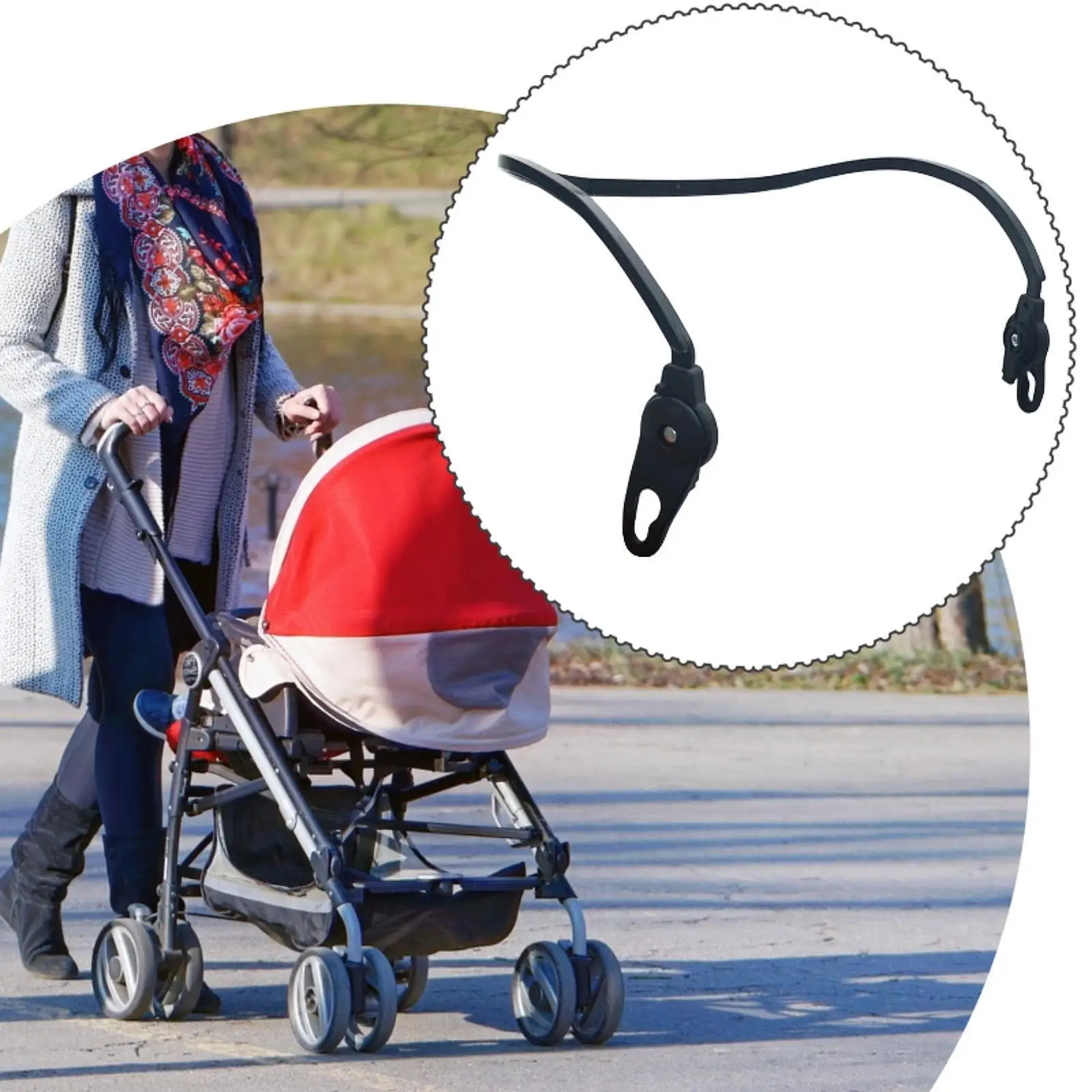 

Stroller Awning Rod Flexible ABS Canopy Support Accessory Quick Assembly for Universal Baby Stroller Outdoor Shield