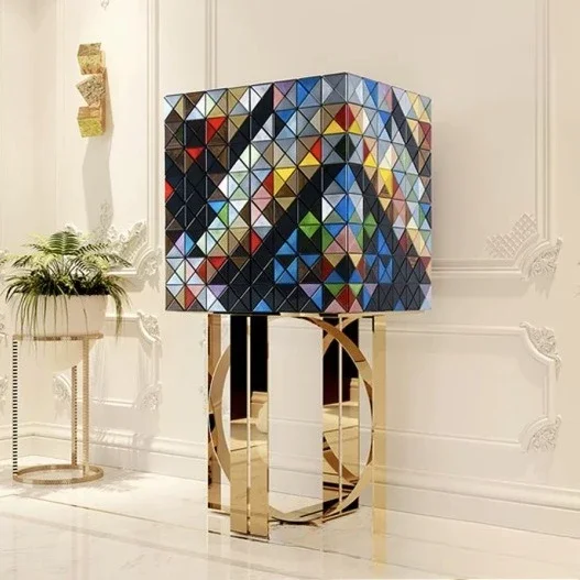 t light luxury art wine cabinet high-end sideboard living room corridor multi-layer storage decorative cabinet