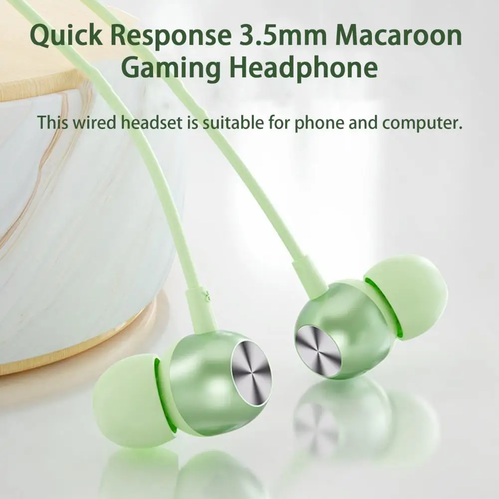 Wired Headphone Game Playing Wired Earphone Quick Response Wired Earbuds 3.5mm Macaroon Gaming Headphone Phone Supply