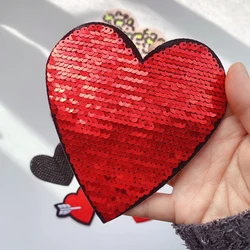 Wholesale patches Badges Sequins patch Heart-shaped Embroidery patch Clothing Accessories Letters Embroidered Iron on patches