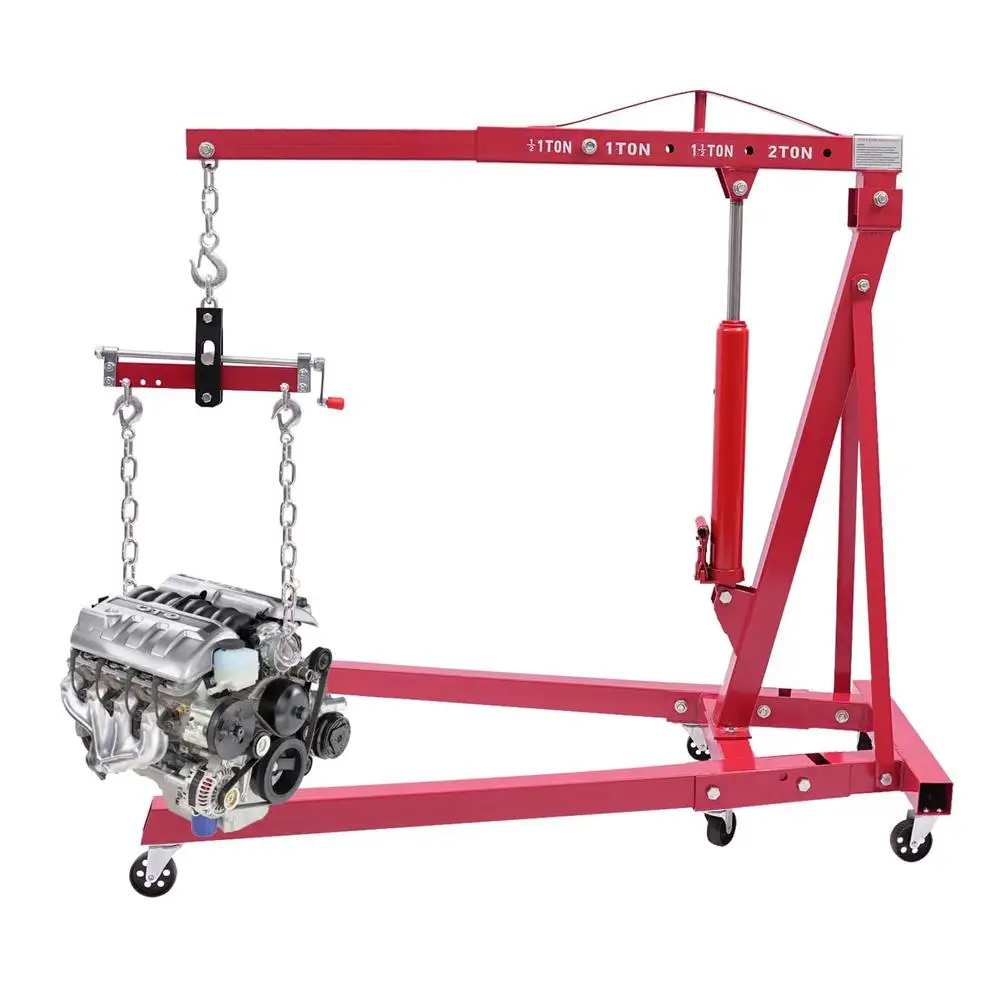 Hydraulic Crane Engine Leveler 2 Ton 4400lbs Foldable Shop Lifter Hoist Hydraulic Engine Crane Comprehensive Set 6 Casters Built