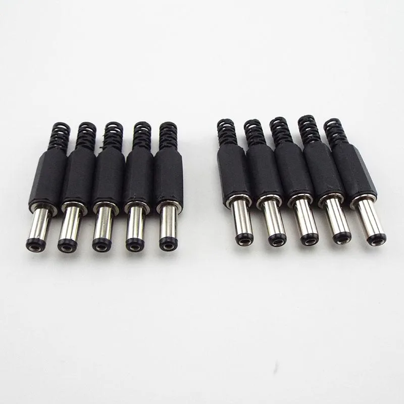9mm/14mm DC Power Supply Plug Male Mount Jack Adapter Connector 5.5mmx2.1mm SocketWire Charge For DIY Projects C4