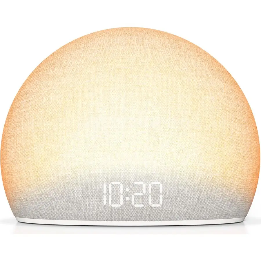 

Sunrise Alarm Clock, White Noise Sound Machine for Bedroom Natural WakeUp Light with Gentle Alarm Sounds, 20 Soothing Sleep Aids