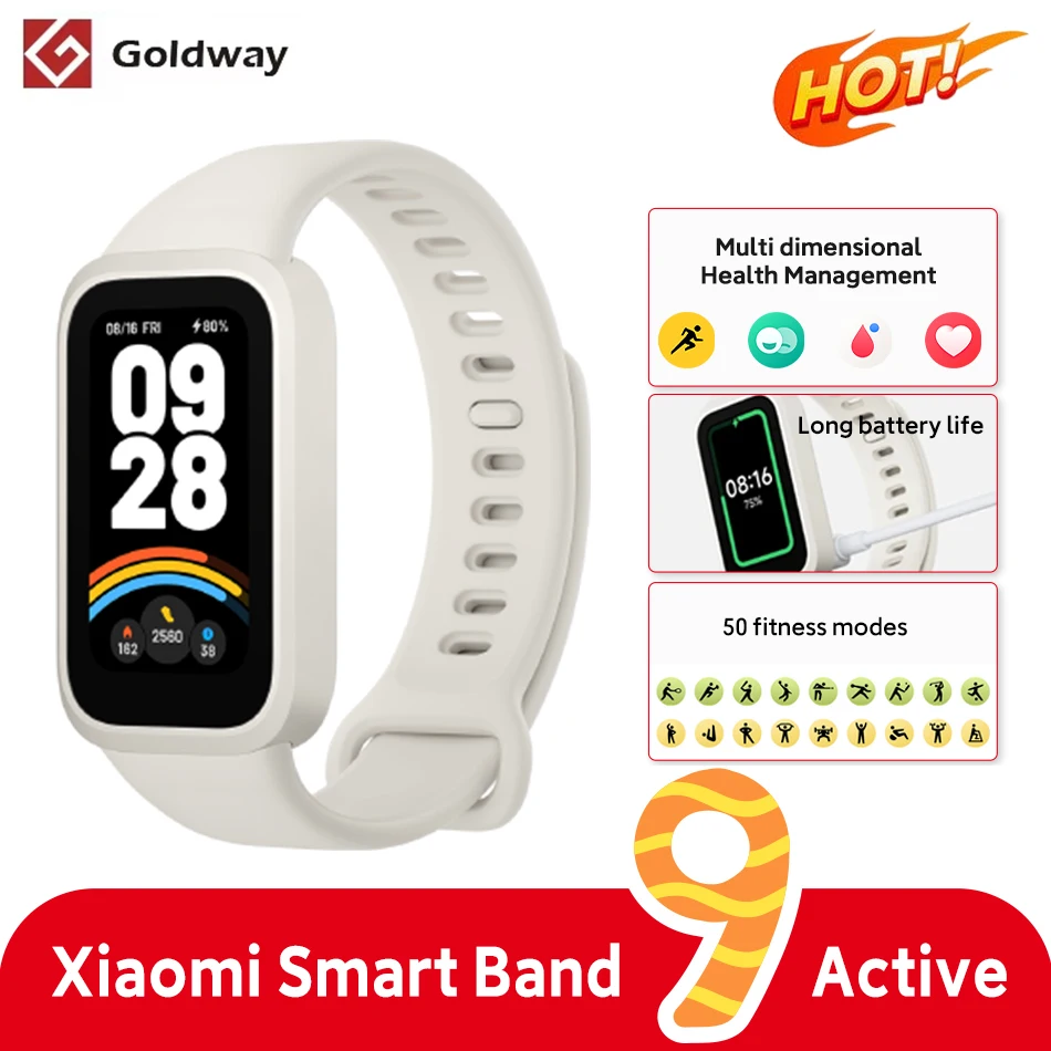 Xiaomi Mi Band 9 Active Global Version 1.47'' All Day Health Monitoring 50 Sports Modes Smart Watch 18 Day Long Battery Life