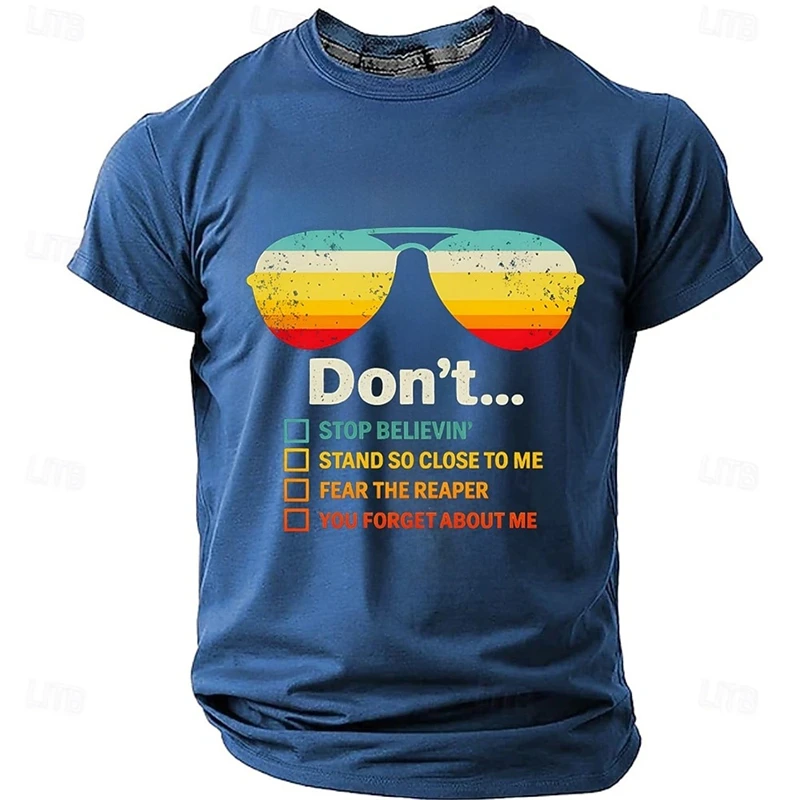 3D Print Sunglasses Pattern Summer Funny T-shirt For Men Humour Text Design Casual Short Sleeve T Shirts Fashion Trend Beach